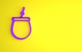 Purple Mate tea icon isolated on yellow background. Minimalism concept. 3D render illustration