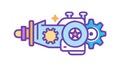 Purple Mechanical Gear System Concept Illustration, vector design Generative AI Royalty Free Stock Photo