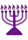 Purple Menorah - 7 Lampstand Royalty Free Stock Photo