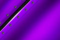 Purple metal background with rivet on gray metallic mesh. Royalty Free Stock Photo