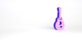 Purple Mexican guitar icon isolated on white background. Acoustic guitar. String musical instrument. Minimalism concept