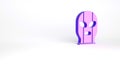 Purple Mexican wrestler icon isolated on white background. Minimalism concept. 3d illustration 3D render