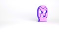 Purple Mexican wrestler icon isolated on white background. Minimalism concept. 3d illustration 3D render