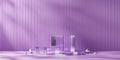 Purple minimal podium for product display background 3d rendering