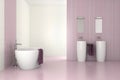 Purple modern bathroom with double basin