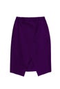 Purple modern geometric pencil skirt with slit in the front, iso