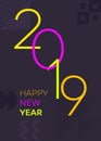 Purple Modern Geometric 2019 New Year