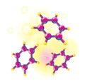 Purple molecules benzene 3d