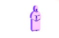 Purple Monk icon isolated on white background. Minimalism concept. 3d illustration 3D render Royalty Free Stock Photo