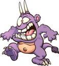 Cartoon purple monster with a shocked expression.