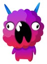 Purple monster with mouth wide opened illustration vector
