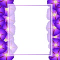 Purple Morning Glory Flower Banner Card Border. Vector Illustration Royalty Free Stock Photo