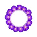 Purple Morning Glory Flower Banner Wreath. Vector Illustration Royalty Free Stock Photo