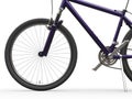 Purple mountain bike - front wheel shot Royalty Free Stock Photo