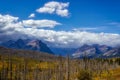 Purple Mountains next to Lower Two Medicine Lake Royalty Free Stock Photo