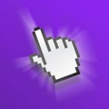 Purple mouse pixel hand