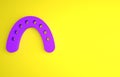 Purple Mouth guard boxer icon isolated on yellow background. Minimalism concept. 3D render illustration