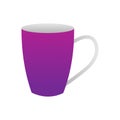 Purple mug with a large handle.Flat illustration.Tea party.Tableware for the office or kitchen.A cup.Vector illustration Royalty Free Stock Photo
