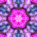 Purple And Multiple Colored Floral Illustration, mirror Effect Applied