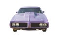 Purple muscle car front view Royalty Free Stock Photo