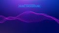Purple music background. Abstract background blue. Equalizer for music, showing sound waves. illustration Eps 10. Royalty Free Stock Photo