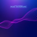 Purple music background. Abstract background blue. Equalizer for music, showing sound waves. illustration Eps 10. Royalty Free Stock Photo