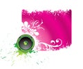 Purple musical banner Royalty Free Stock Photo