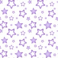 Purple nacre stars on a white background pattern seamless vector