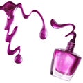 Purple nail polish splash Royalty Free Stock Photo