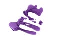 Purple nail polish splashes, isolated on white background, copy space Royalty Free Stock Photo