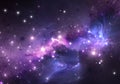 Purple nebula and stars.
