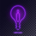 Purple neon lightbulb logo