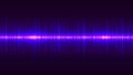Purple neon sound wave, pulse of audio signal. Abstract equaliser