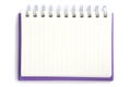 Purple notebook isolated on white background Royalty Free Stock Photo