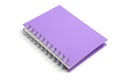 Purple notebook isolated on white background Royalty Free Stock Photo