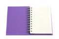 Purple notebook isolated on white background Royalty Free Stock Photo