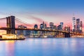 Purple NYC sunset Royalty Free Stock Photo