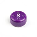 Purple object with number 3 isolated on white background Royalty Free Stock Photo