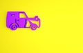 Purple Off road car icon isolated on yellow background. Jeep sign. Minimalism concept. 3d illustration 3D render