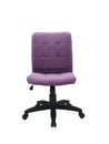 purple office fabric armchair on wheels isolated on white background, front view Royalty Free Stock Photo