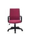 purple office fabric armchair on wheels isolated on white background, front view Royalty Free Stock Photo