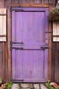 Purple Old Dutch Barn Style Garden Shed Door with Hardware