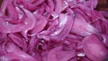 Purple onion slices, texture background Royalty Free Stock Photo