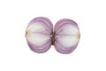 Purple onions were cut on a white background Royalty Free Stock Photo