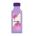 purple opaque flower shampoo bottle