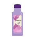 purple opaque flower shower gel bottle