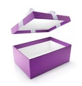 Purple open gift box