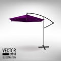 Purple open umbrella for garden and beach cafe. Vector illustration Royalty Free Stock Photo
