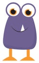 A purple and orange monster vector or color illustration Royalty Free Stock Photo