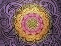 Purple orange pink Mandala